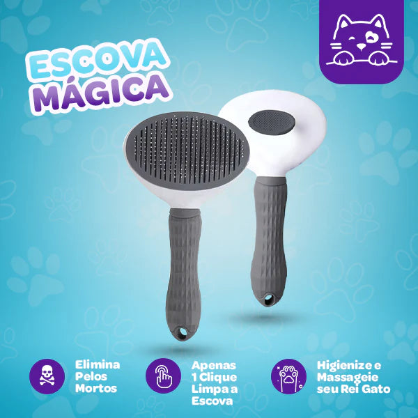 Escova Mágica Autolimpante Para Gatos